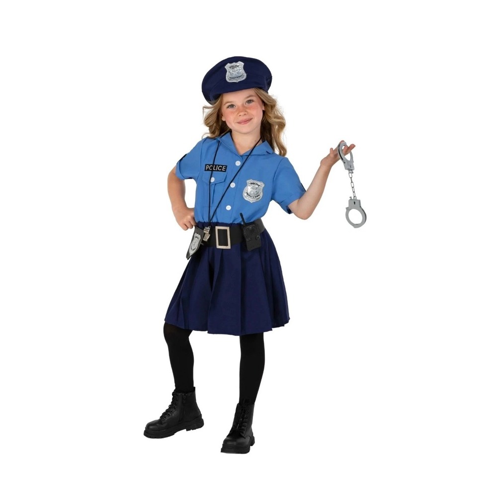 Suit Yourself Cop Cutie Girls Police Officer Costume Blue Medium 8-10 7pc Set